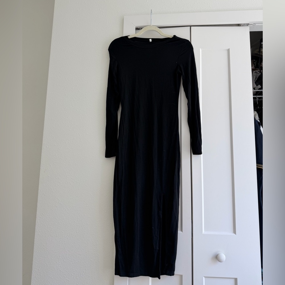 Elegant Black Long Sleeve Dress